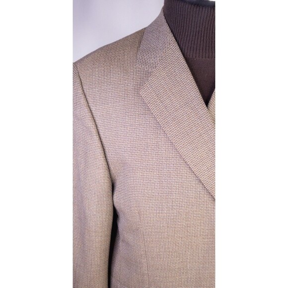 NORDSTROM Mens Blazer Sport Coat Two Button Jacket 50R Wool Beige Suit - Picture 5 of 14